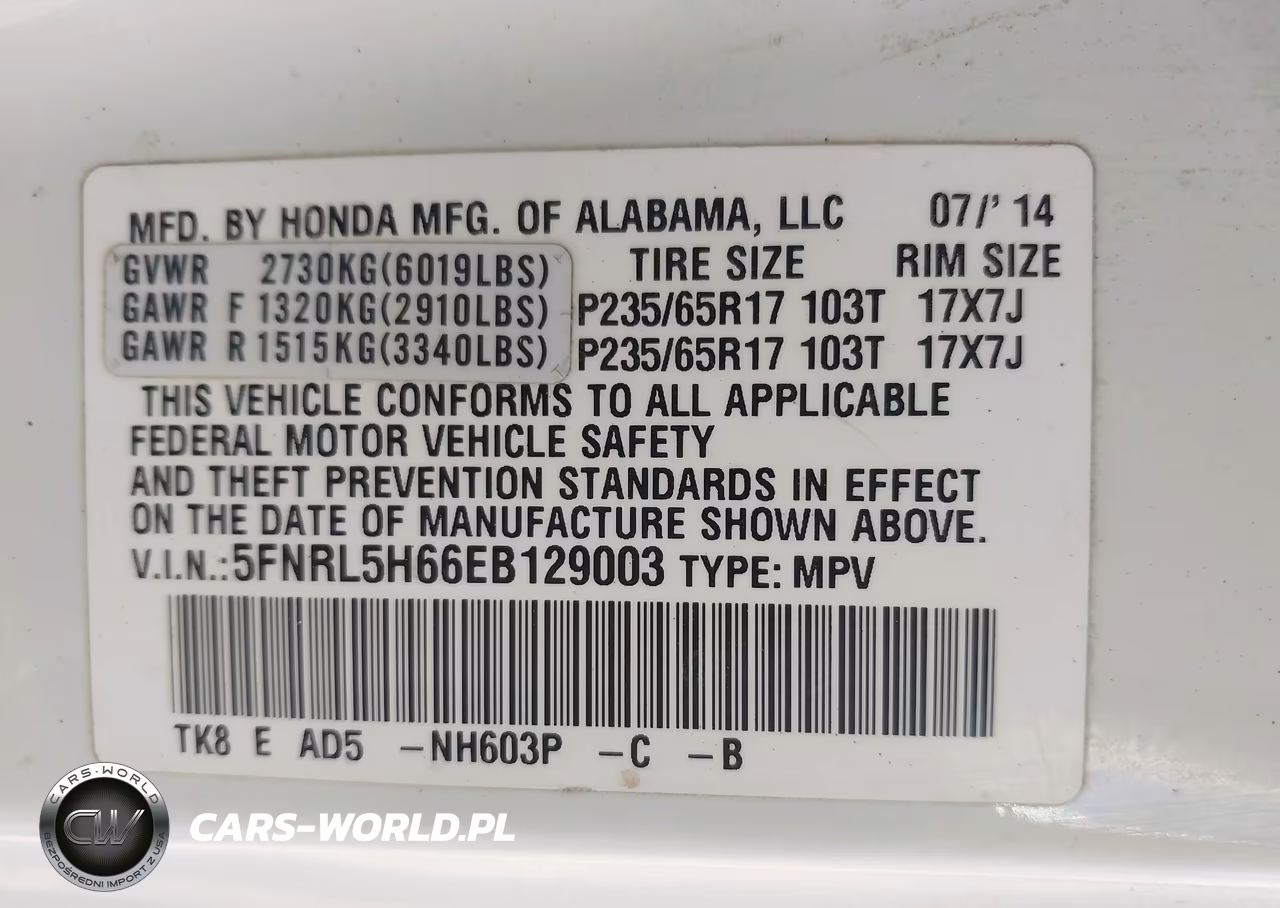 2014 Honda Odyssey Ex-L VIN:5FNRL5H66EB129003 - 9