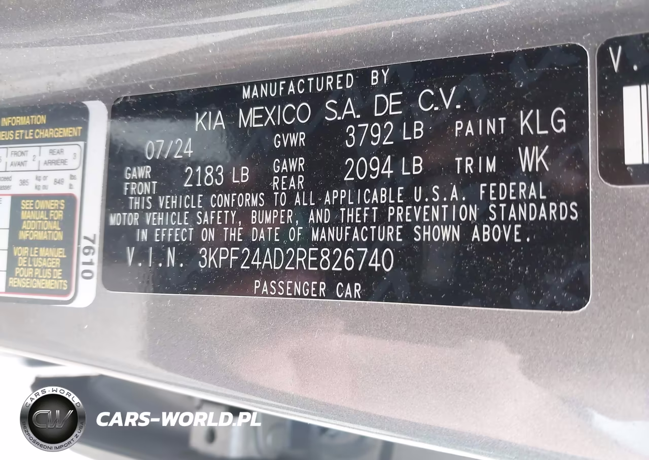 2024 Kia Forte Lxs VIN:3KPF24AD2RE826740 - 9