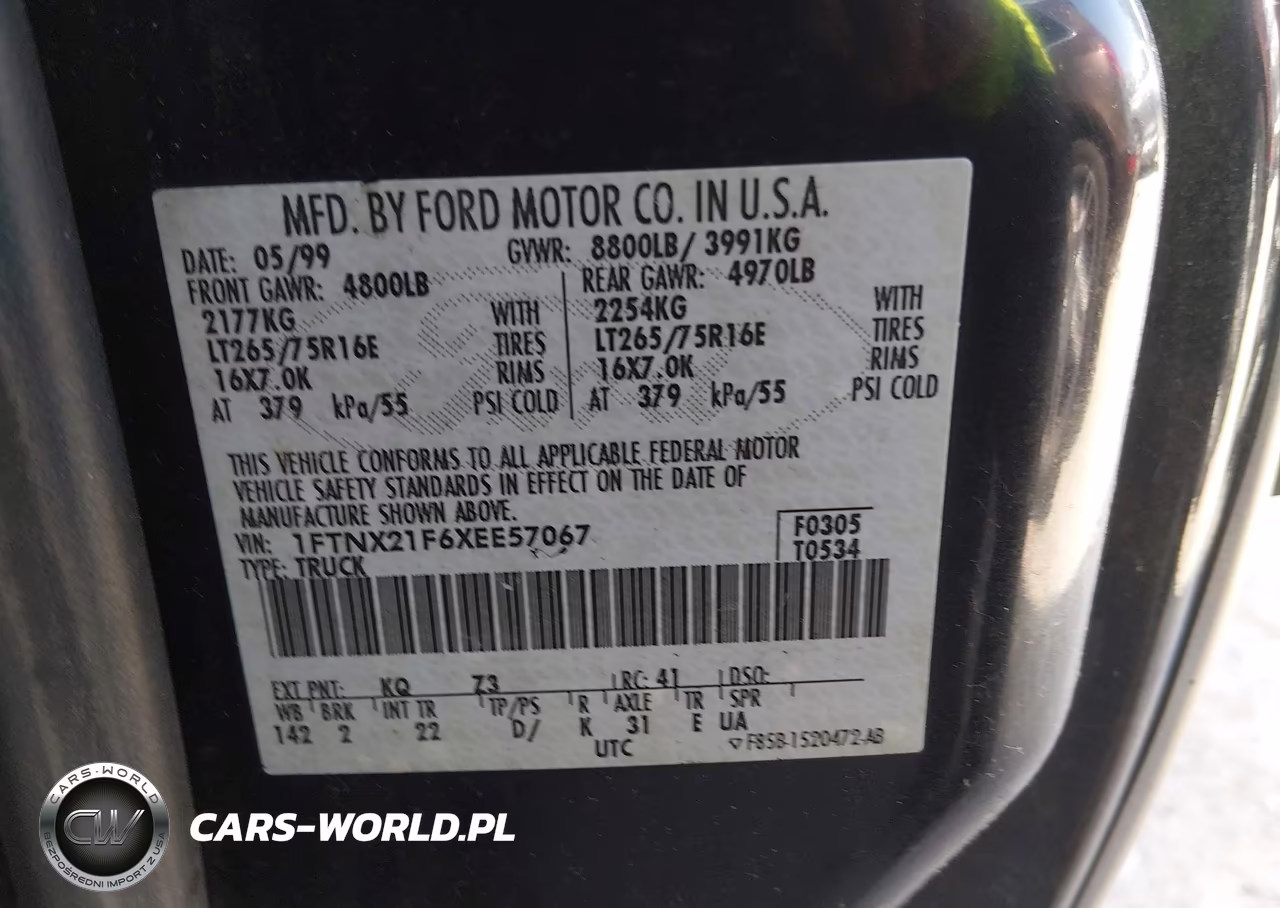 1999 Ford F-250 Lariat-Xl-Xlt VIN:1FTNX21F6XEE57067 - 9