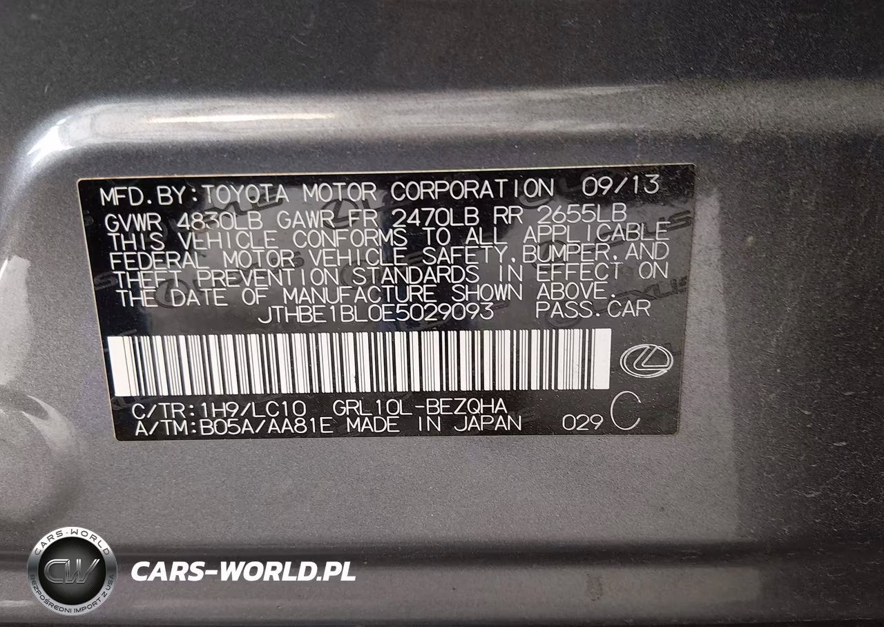 2014 Lexus Gs 350 VIN:JTHBE1BL0E5029093 - 9