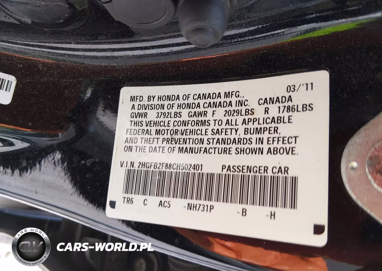 2012 Honda Civic Ex VIN:2HGFB2F88CH502401 - 9