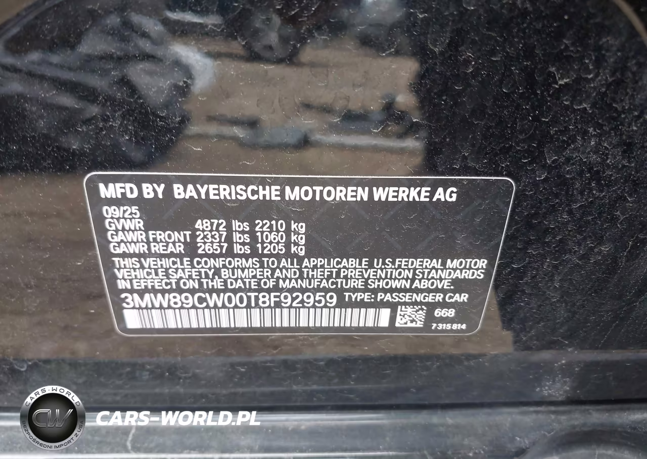2026 BMW 330I xDrive Na VIN:3MW89CW00T8F92959 - 9