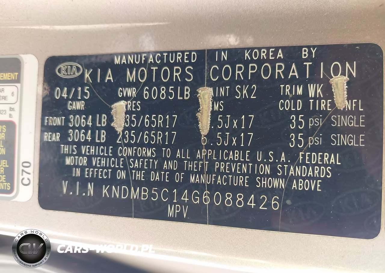 2016 Kia Sedona Lx VIN:KNDMB5C14G6088426 - 9