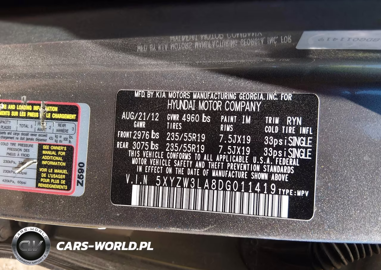 2013 Hyundai Santa Fe Sport 2.0T VIN:5XYZW3LA8DG011419 - 9