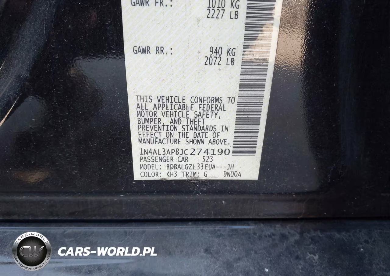2018 Nissan Altima 2.5 S VIN:1N4AL3AP8JC274190 - 9