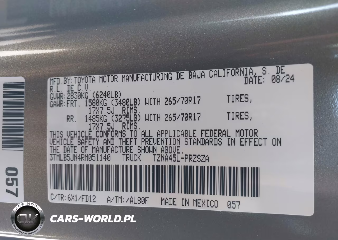 2024 TOYOTA TACOMA TRD OFF ROAD 4WD VIN:3TMLB5JN4RM051140 - 9