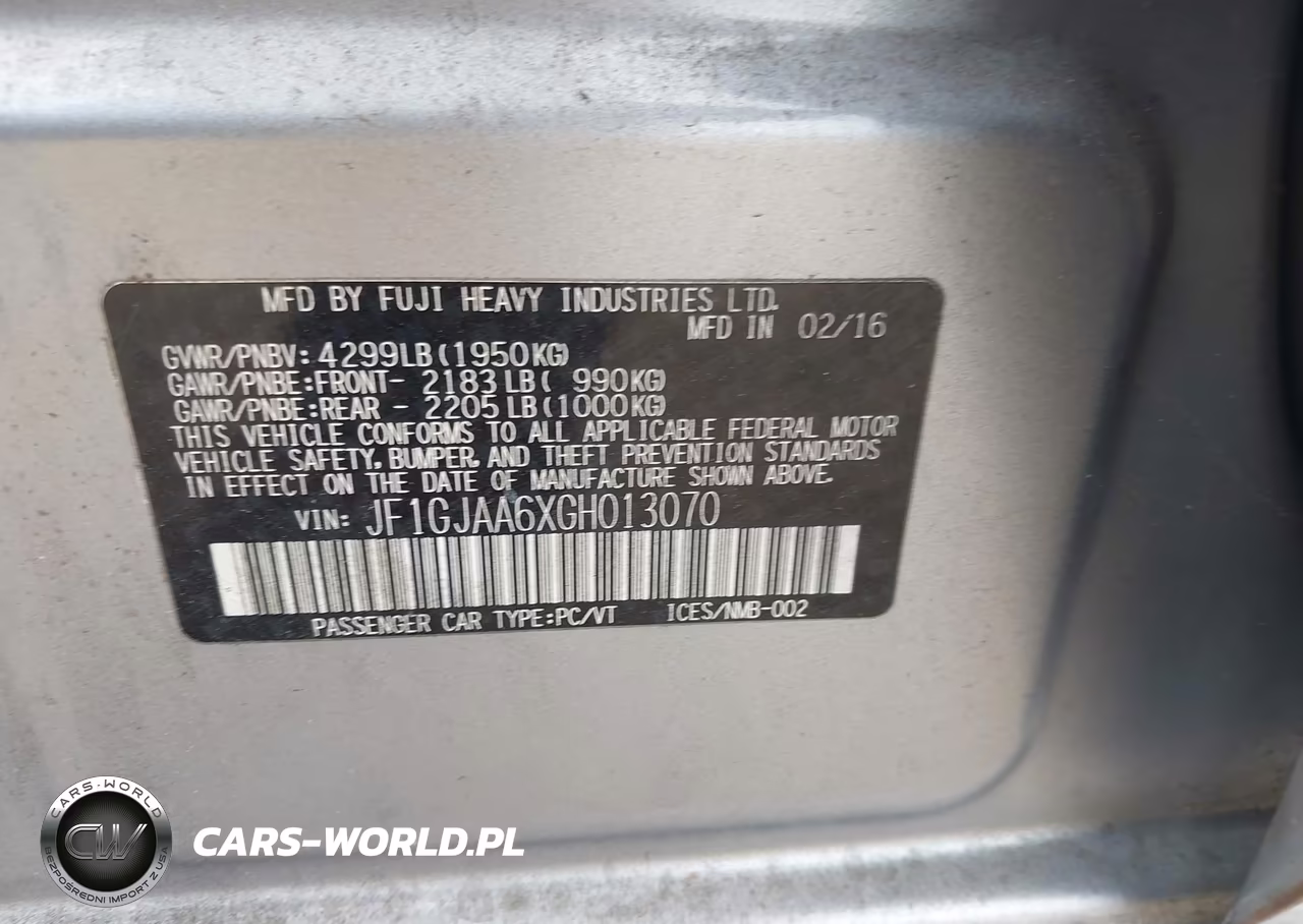 2016 Subaru Impreza 2.0I VIN:JF1GJAA6XGH013070 - 9