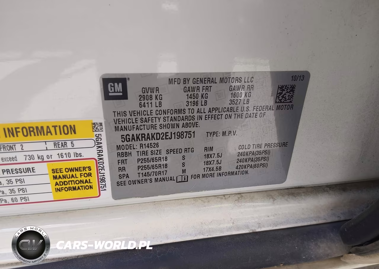 2014 Buick Enclave Convenience VIN:5GAKRAKD2EJ198751 - 9