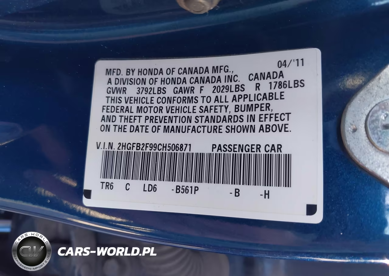 2012 Honda Civic Ex-L VIN:2HGFB2F99CH506871 - 9