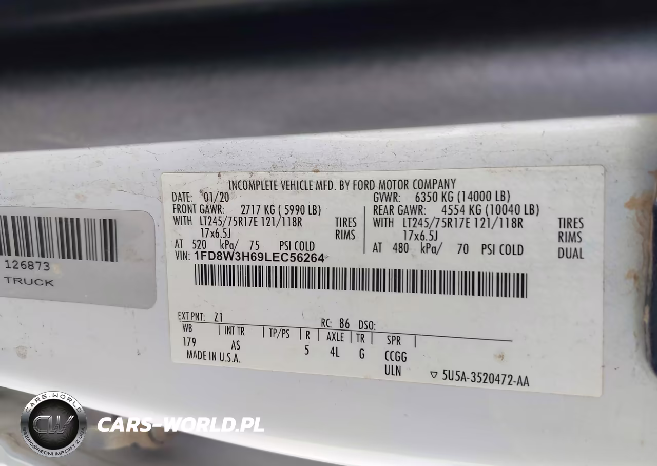 2020 Ford F-350 Chassis Xl VIN:1FD8W3H69LEC56264 - 8