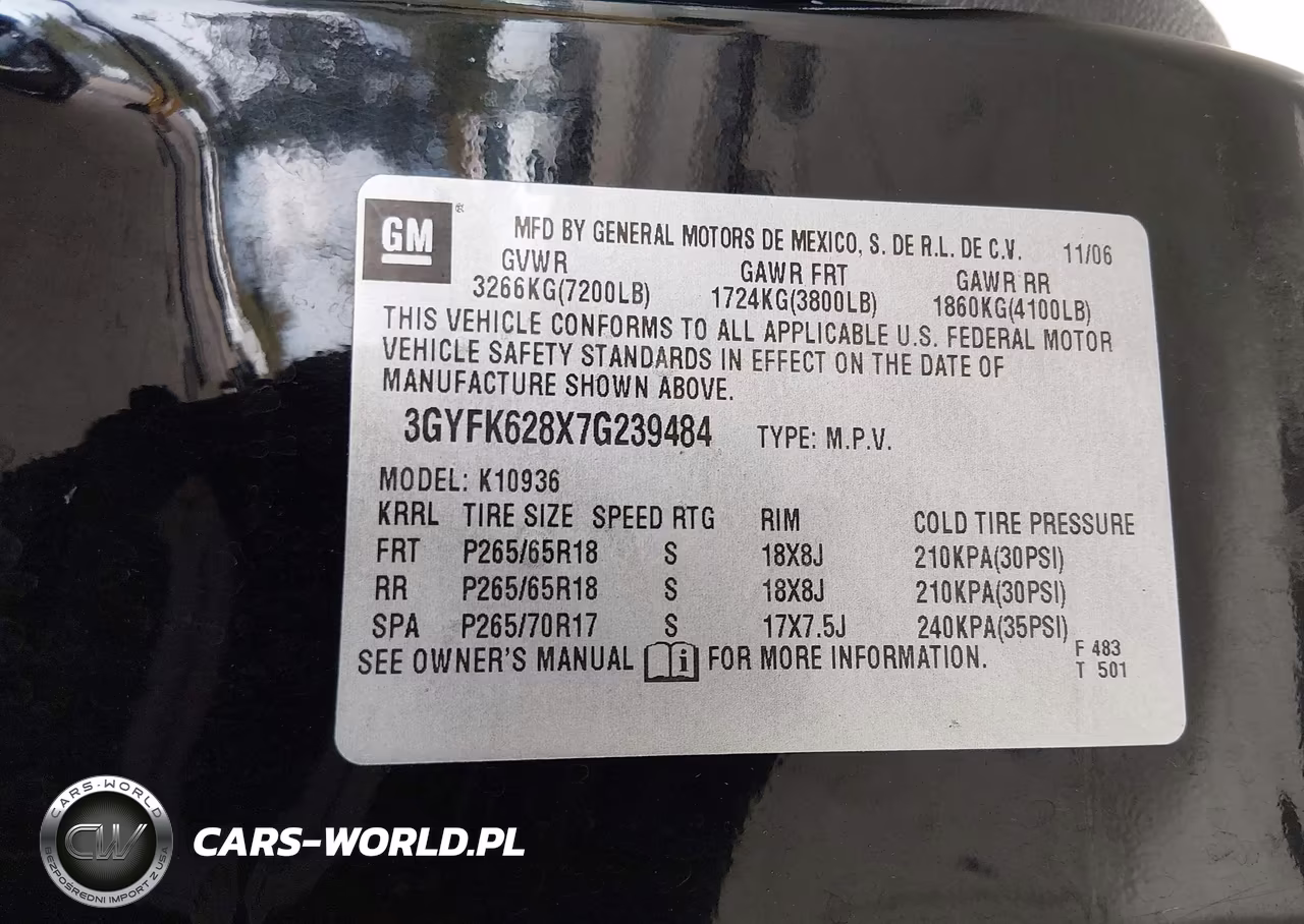 2007 Cadillac Escalade Ext Standard VIN:3GYFK628X7G239484 - 9