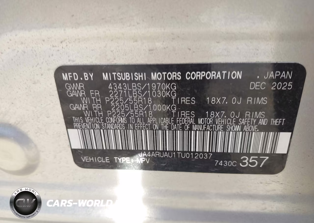 2026 Mitsubishi Outlander Sport 2.0 Es-2.0 Le-2.0 Ralliart-2.0 S-2.0 Se-2.0 Trail Edition VIN:JA4ARUAU1TU012037 - 9