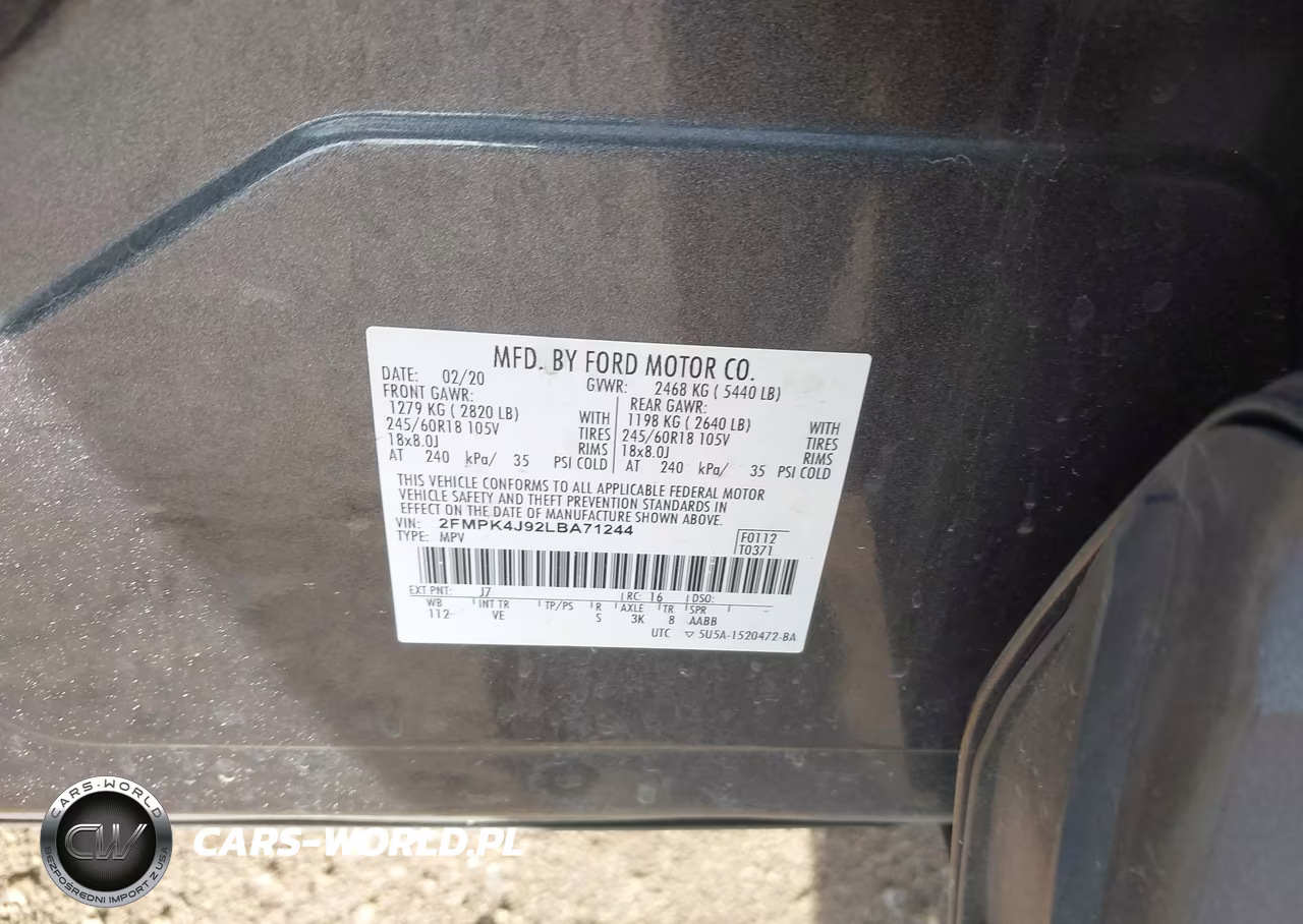 2020 Ford Edge Sel VIN:2FMPK4J92LBA71244 - 9