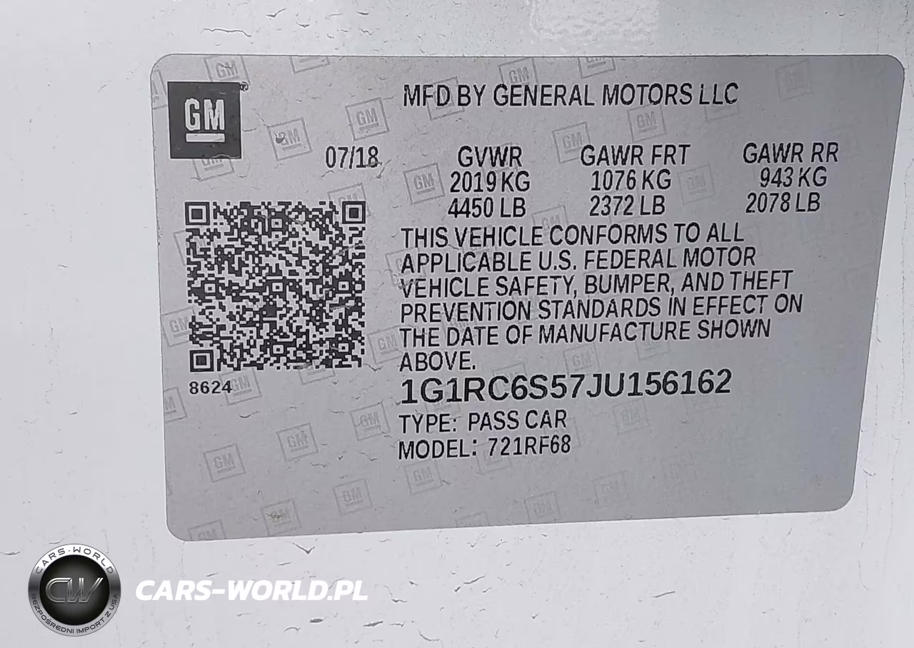 2018 Chevrolet Volt Lt VIN:1G1RC6S57JU156162 - 9