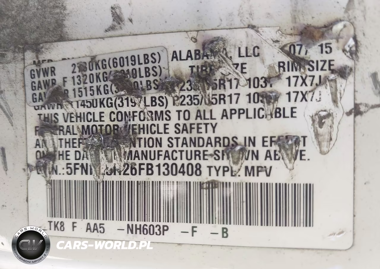 2015 Honda Odyssey Lx VIN:5FNRL5H26FB130408 - 9