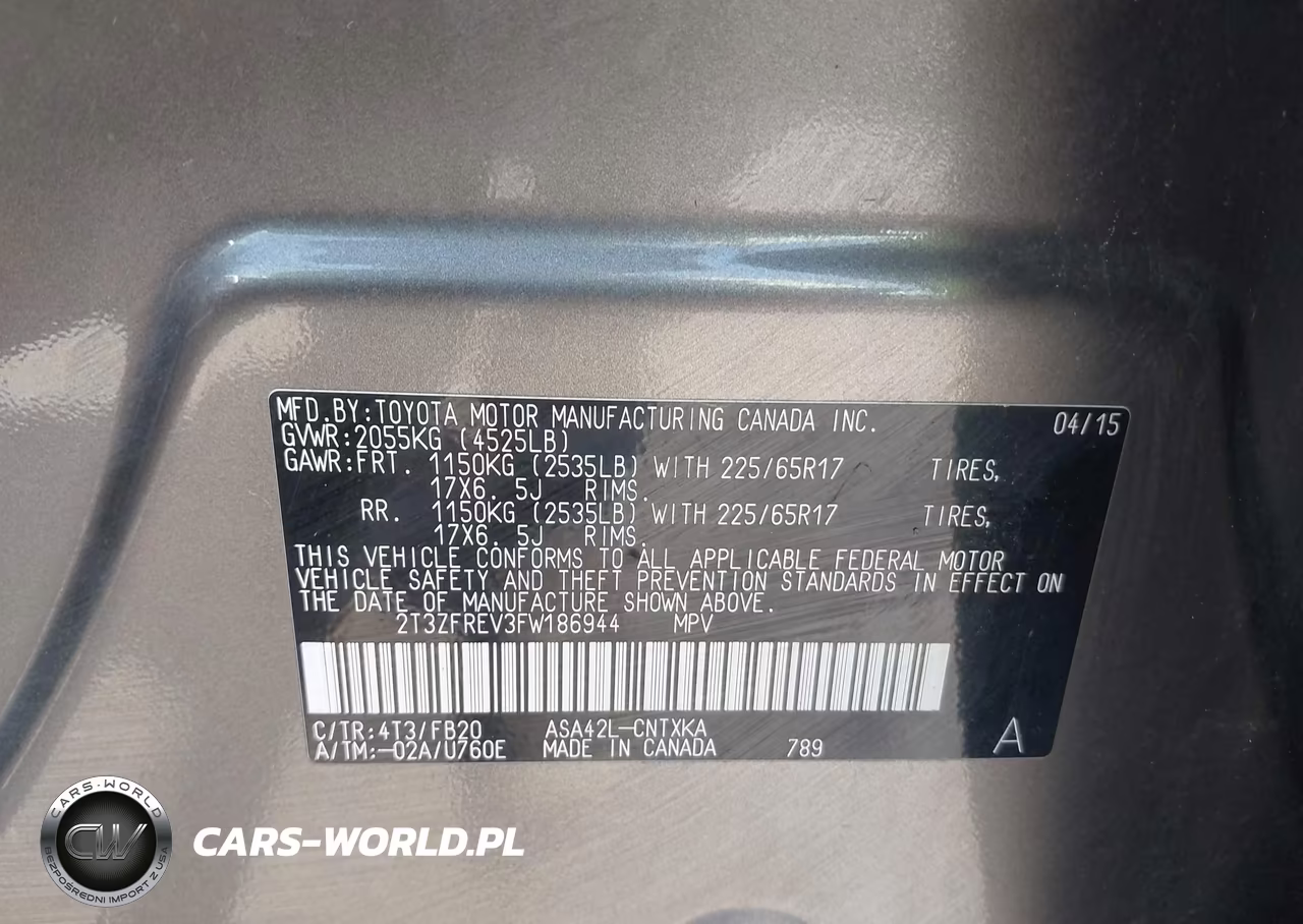 2015 Toyota Rav4 Le VIN:2T3ZFREV3FW186944 - 9