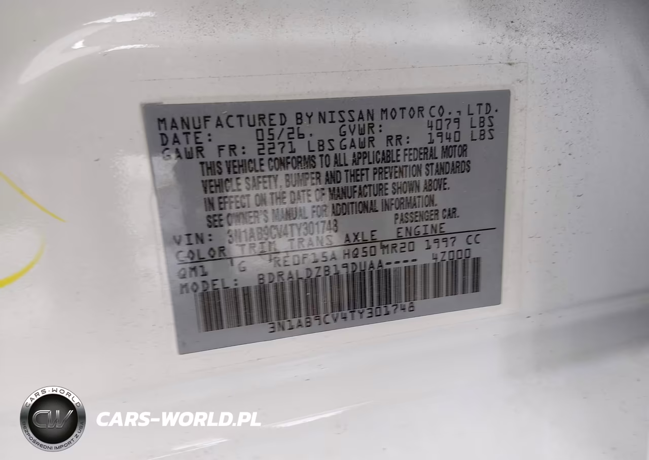 2026 Nissan Sentra Sv VIN:3N1AB9CV4TY301748 - 9