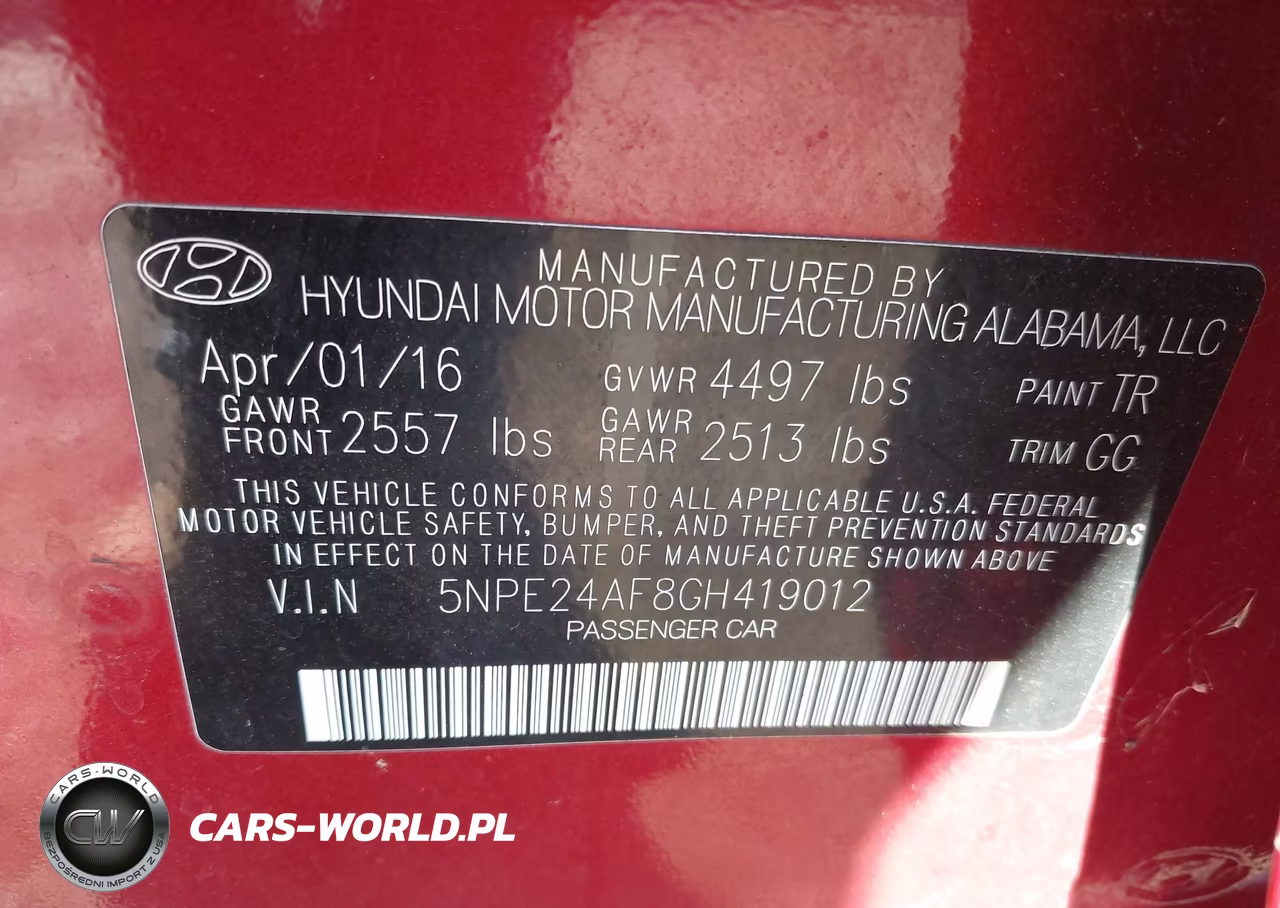2016 Hyundai Sonata VIN:5NPE24AF8GH419012 - 9