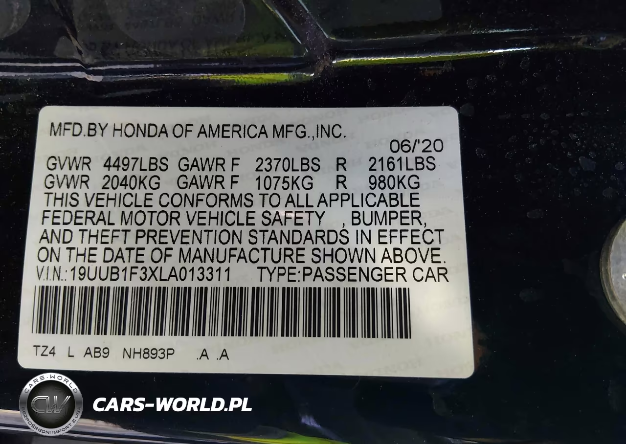 2020 Acura Tlx Standard VIN:19UUB1F3XLA013311 - 9