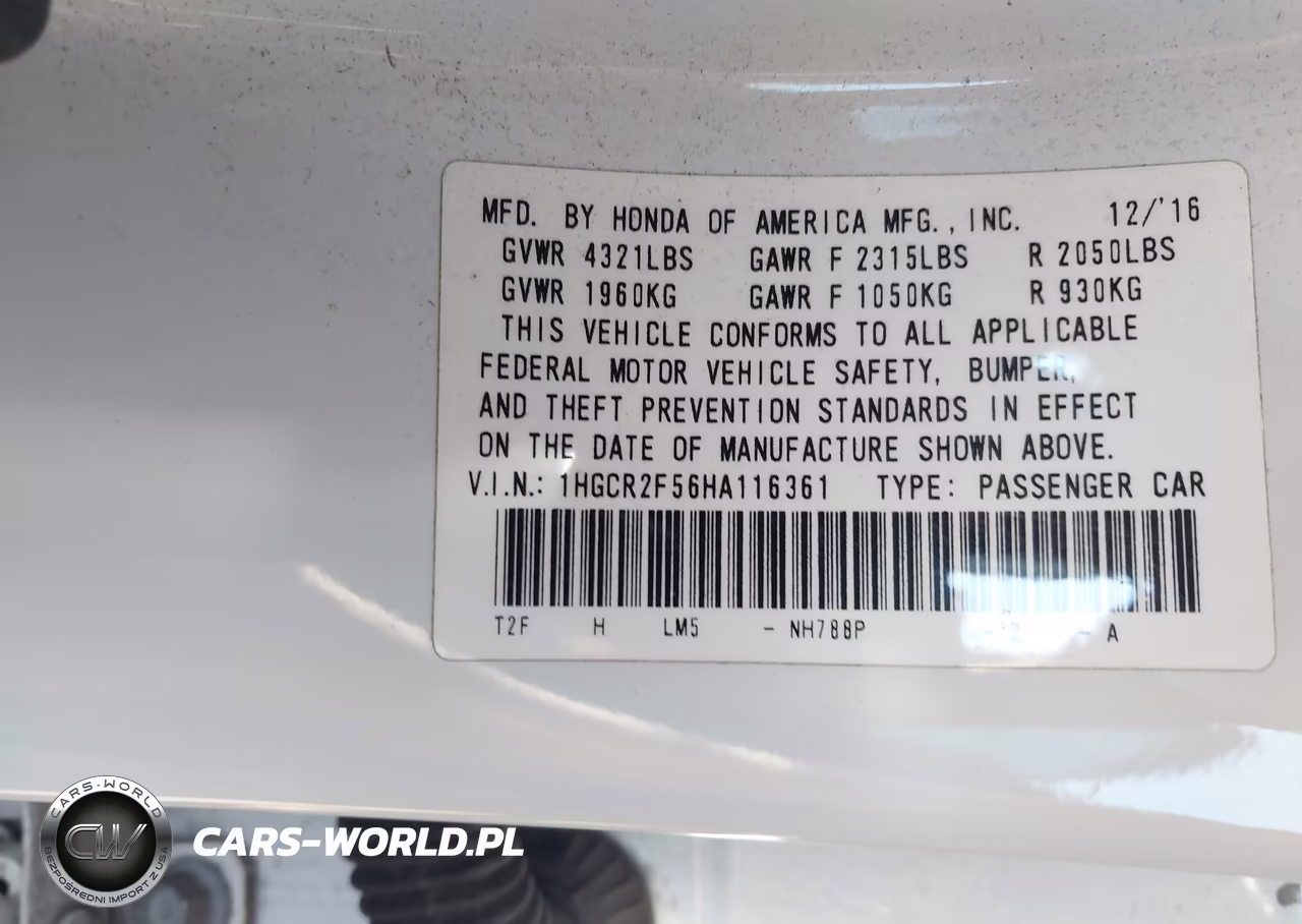 2017 Honda Accord Sport VIN:1HGCR2F56HA116361 - 9
