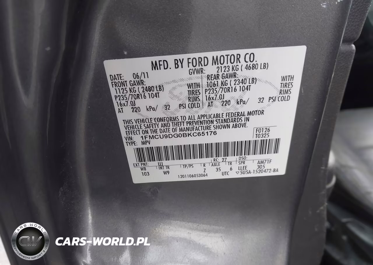 2011 Ford Escape Xlt VIN:1FMCU9DG0BKC65176 - 9