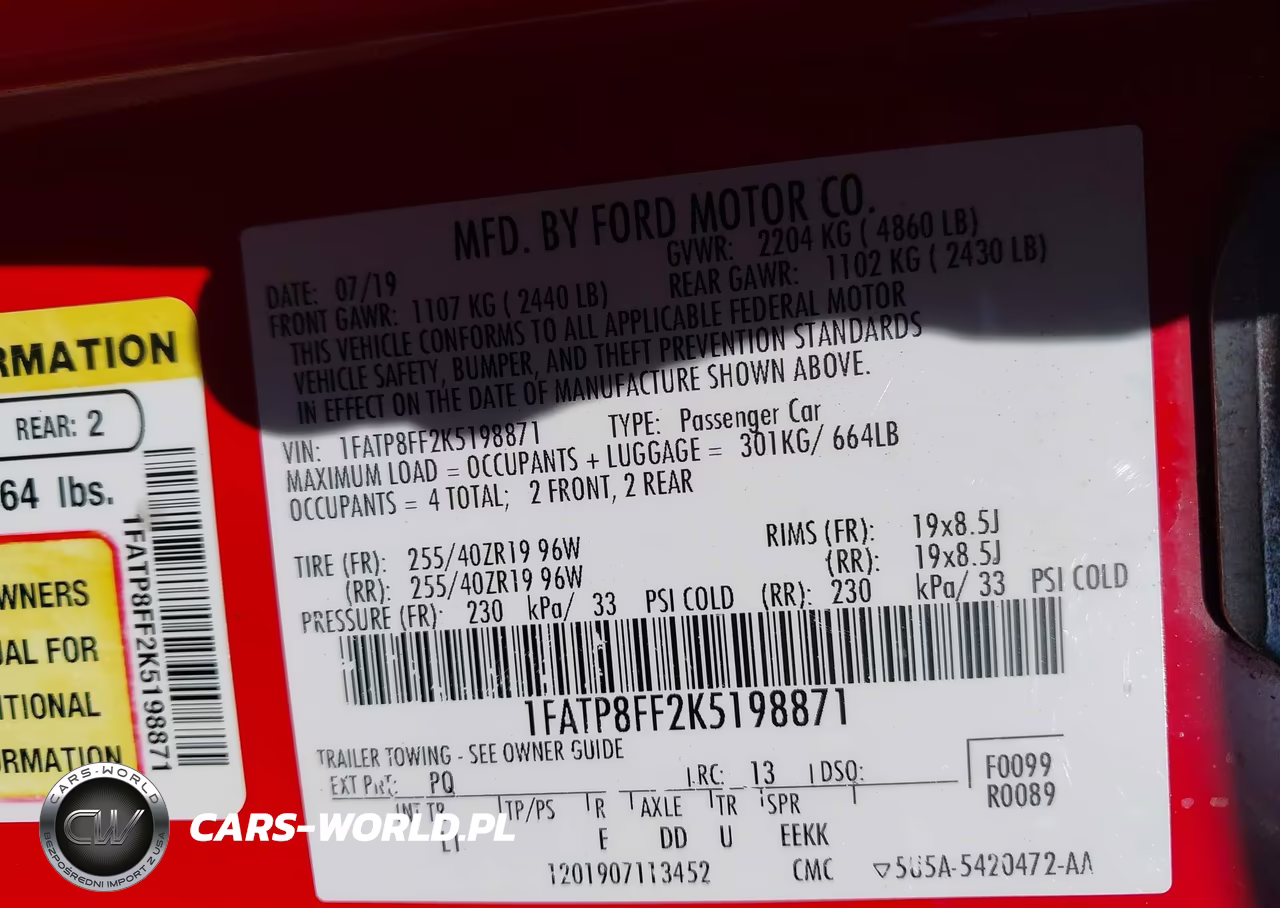 2019 Ford Mustang Gt Premium VIN:1FATP8FF2K5198871 - 9