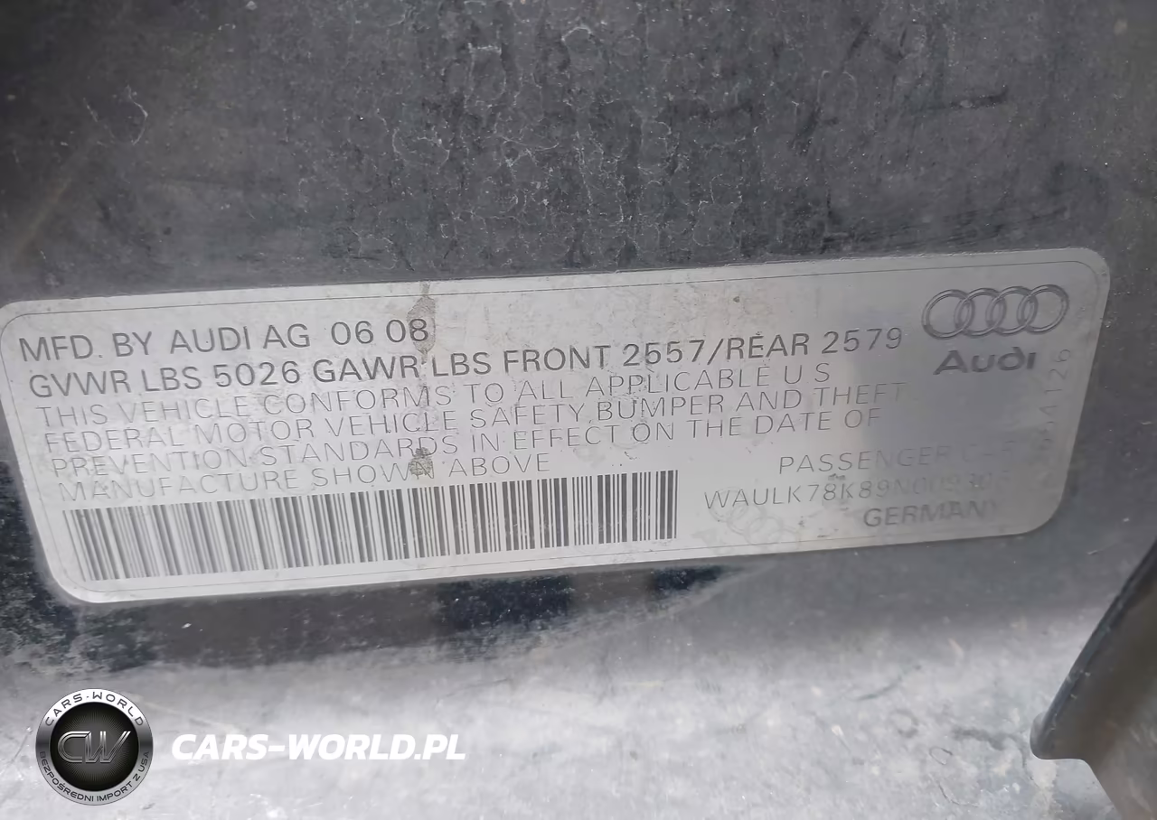2009 Audi A4 3.2 Premium Plus VIN:WAULK78K89N009306 - 9