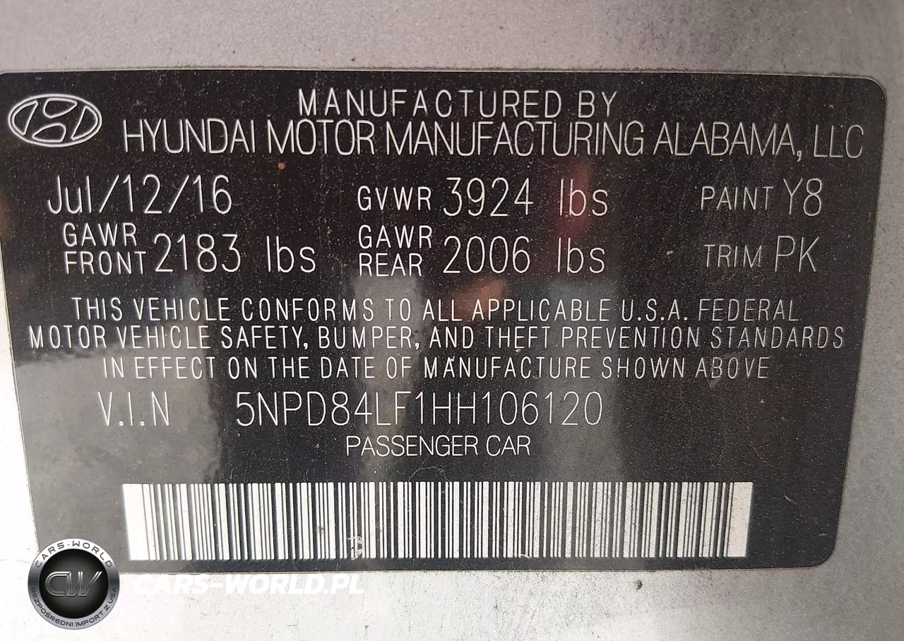 2017 Hyundai Elantra Se VIN:5NPD84LF1HH106120 - 9