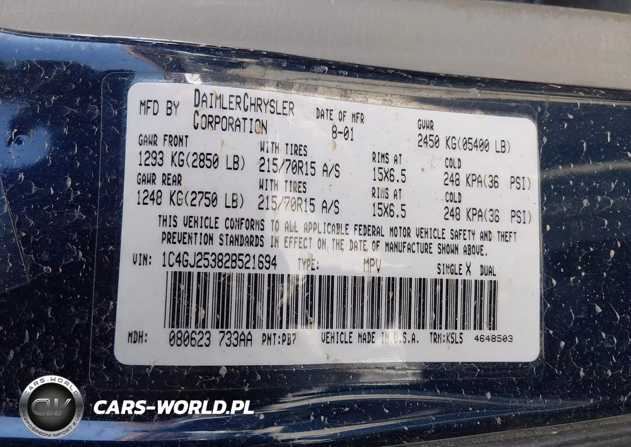 2002 Chrysler Voyager VIN:1C4GJ25382B521694 - 9