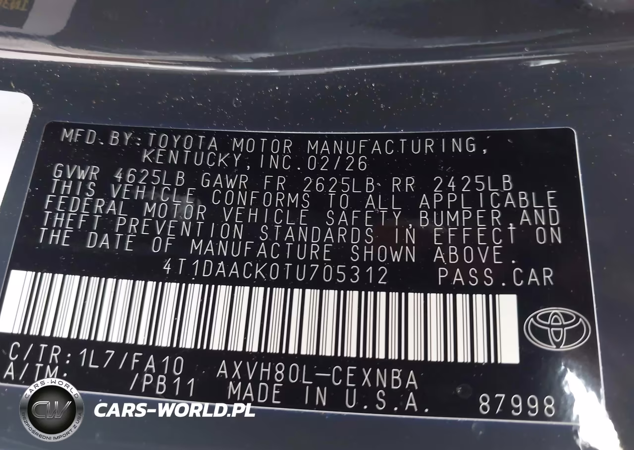 2026 Toyota Camry Le VIN:4T1DAACK0TU705312 - 9