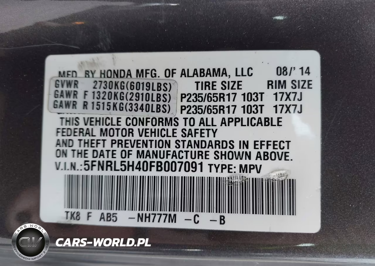 2015 Honda Odyssey Ex VIN:5FNRL5H40FB007091 - 9
