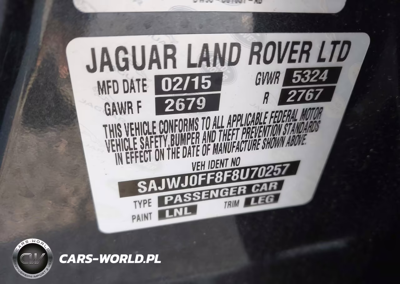 2015 Jaguar Xf 3.0 Portfolio-3.0 Sport VIN:SAJWJ0FF8F8U70257 - 9