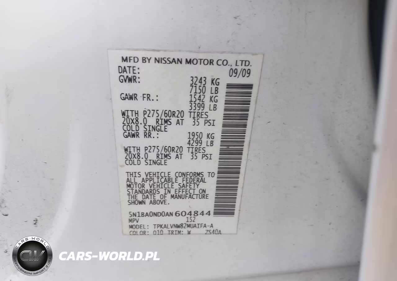 2010 Nissan Armada Platinum VIN:5N1BA0ND0AN604844 - 9