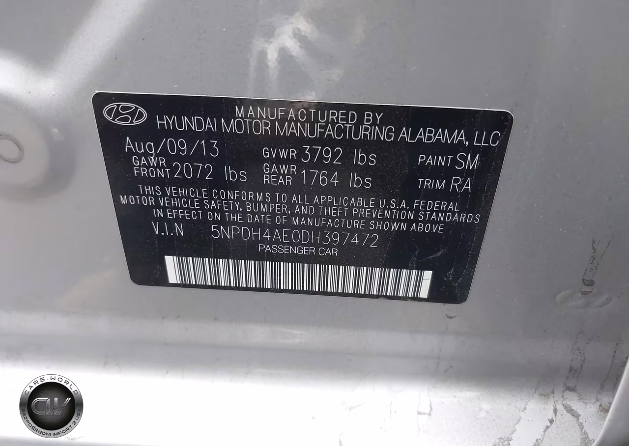 2013 Hyundai Elantra Gls VIN:5NPDH4AE0DH397472 - 9