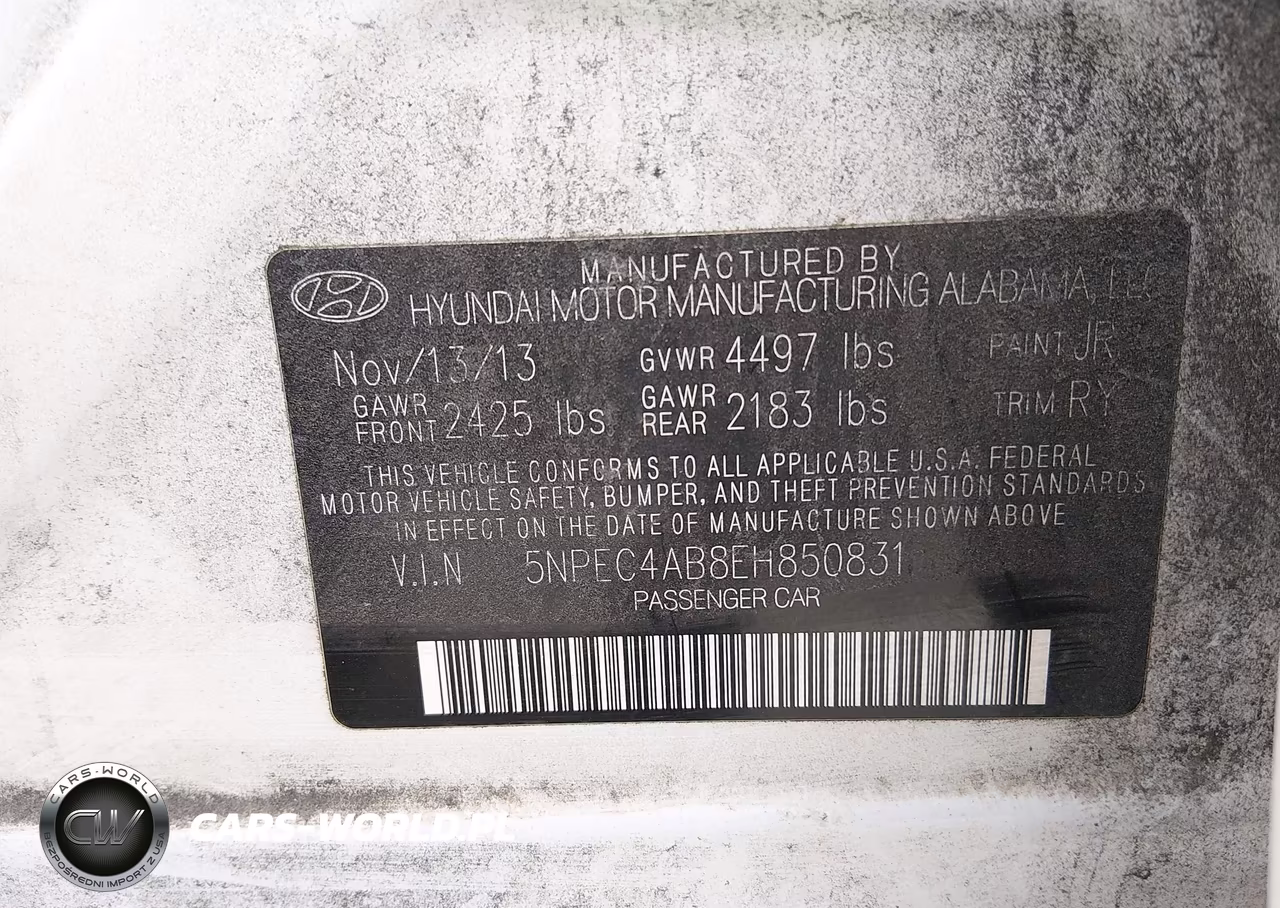 2014 Hyundai Sonata Se 2.0T VIN:5NPEC4AB8EH850831 - 9