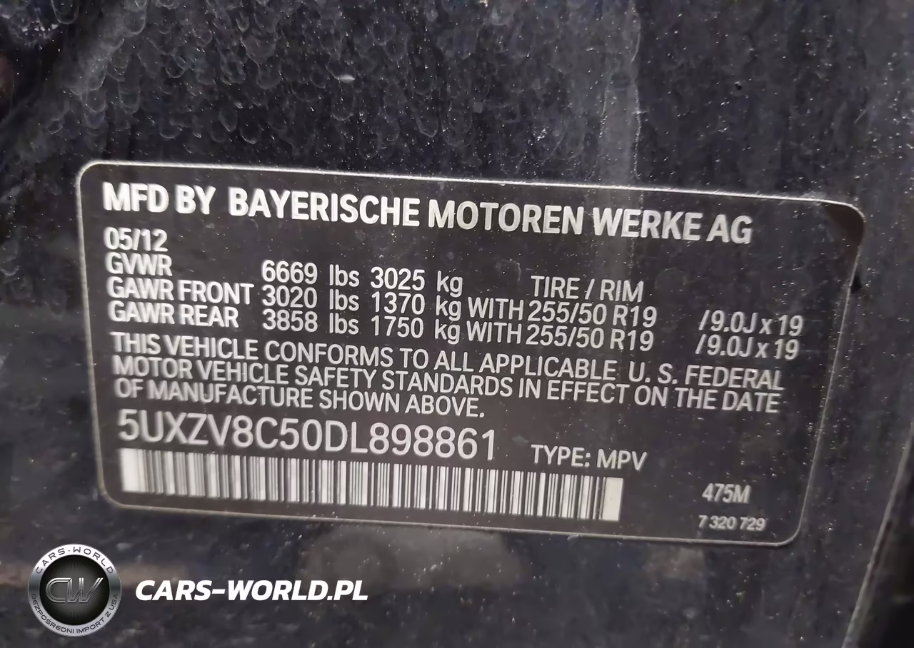 2013 BMW X5 xDrive50I VIN:5UXZV8C50DL898861 - 9