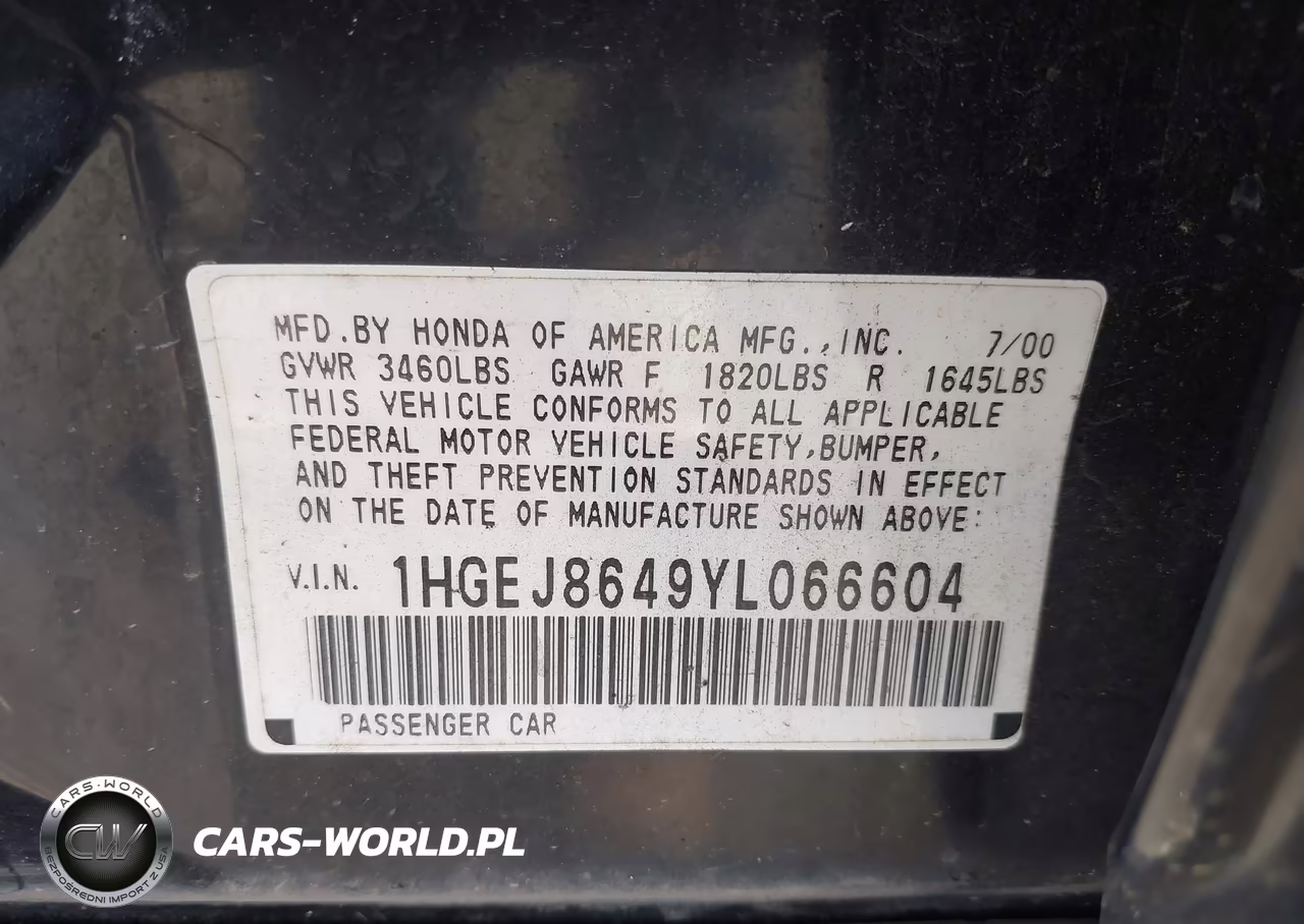 2000 Honda Civic Ex VIN:1HGEJ8649YL066604 - 9