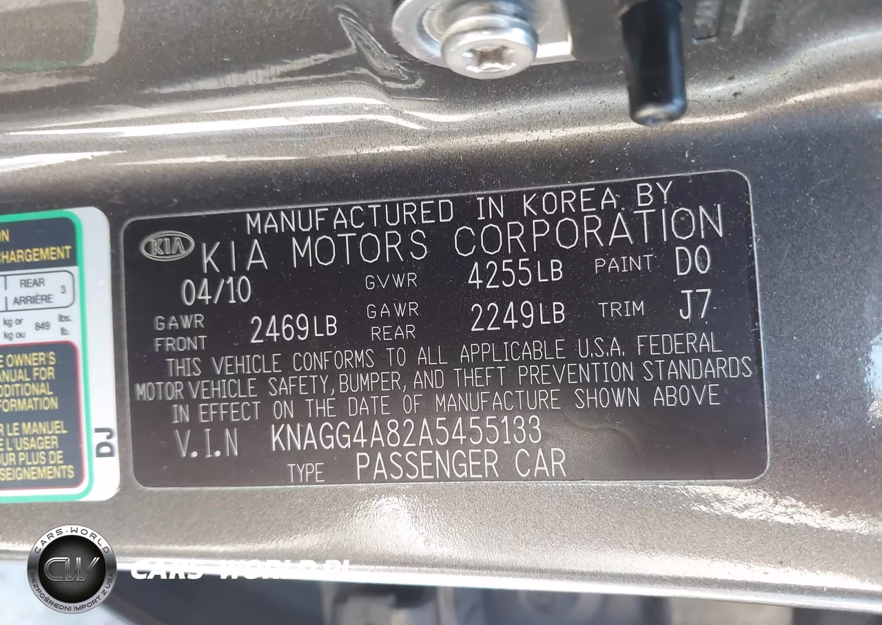 2010 Kia Optima Lx VIN:KNAGG4A82A5455133 - 9