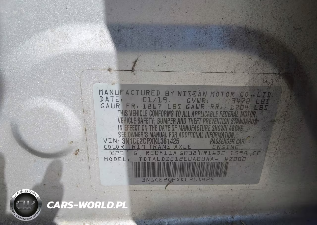 2019 Nissan Versa Note Sv VIN:3N1CE2CPXKL361425 - 9