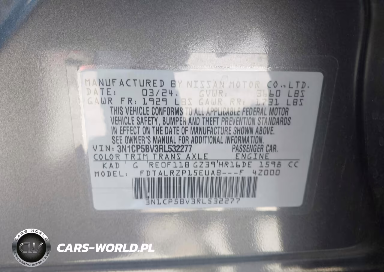 2024 Nissan Kicks S Xtronic Cvt VIN:3N1CP5BV3RL532277 - 9