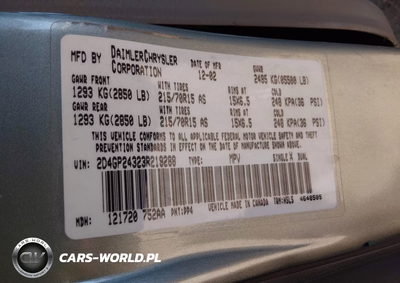 2003 Dodge Grand Caravan Se VIN:2D4GP24323R219288 - 9