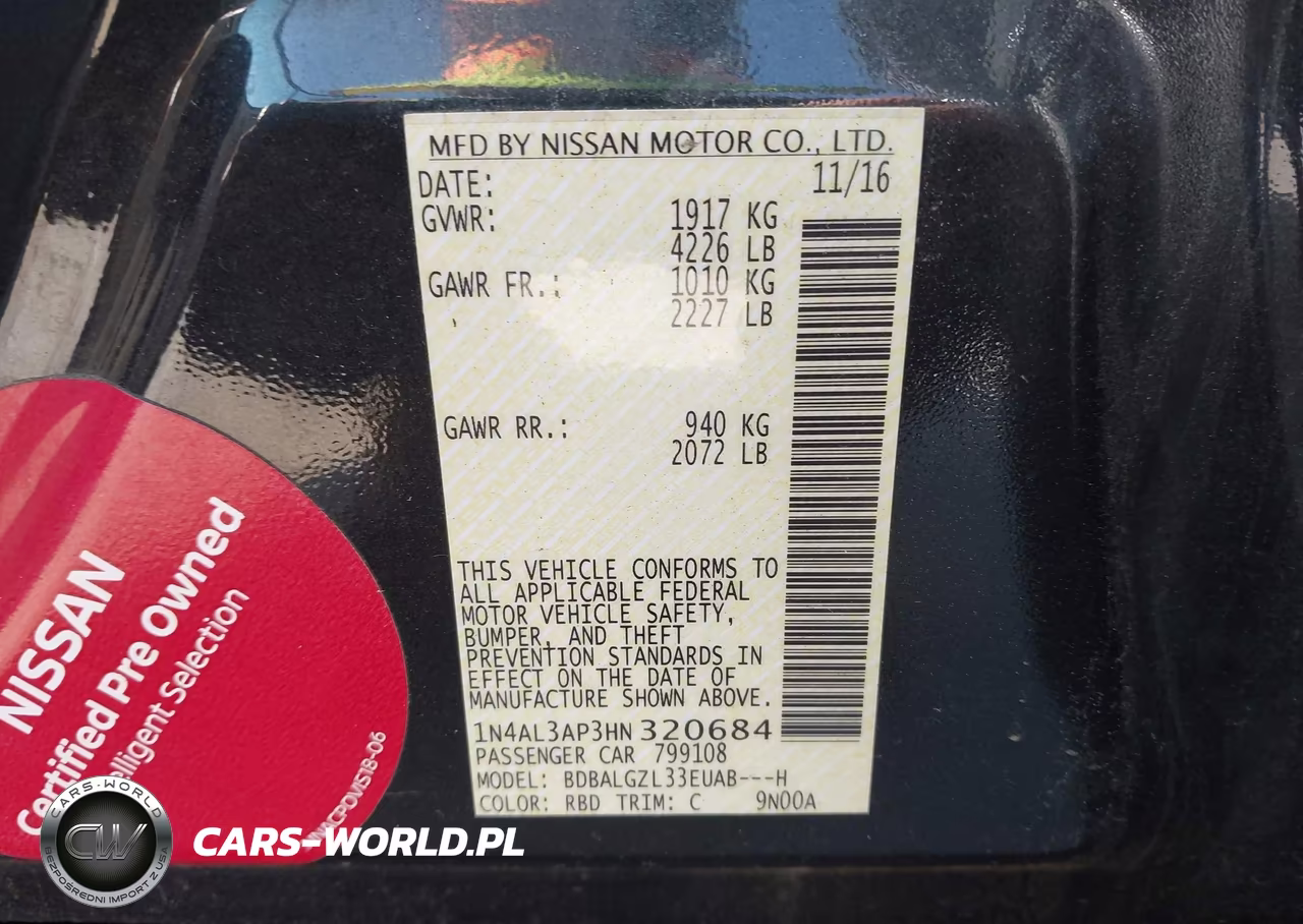 2017 Nissan Altima 2.5 S VIN:1N4AL3AP3HN320684 - 9
