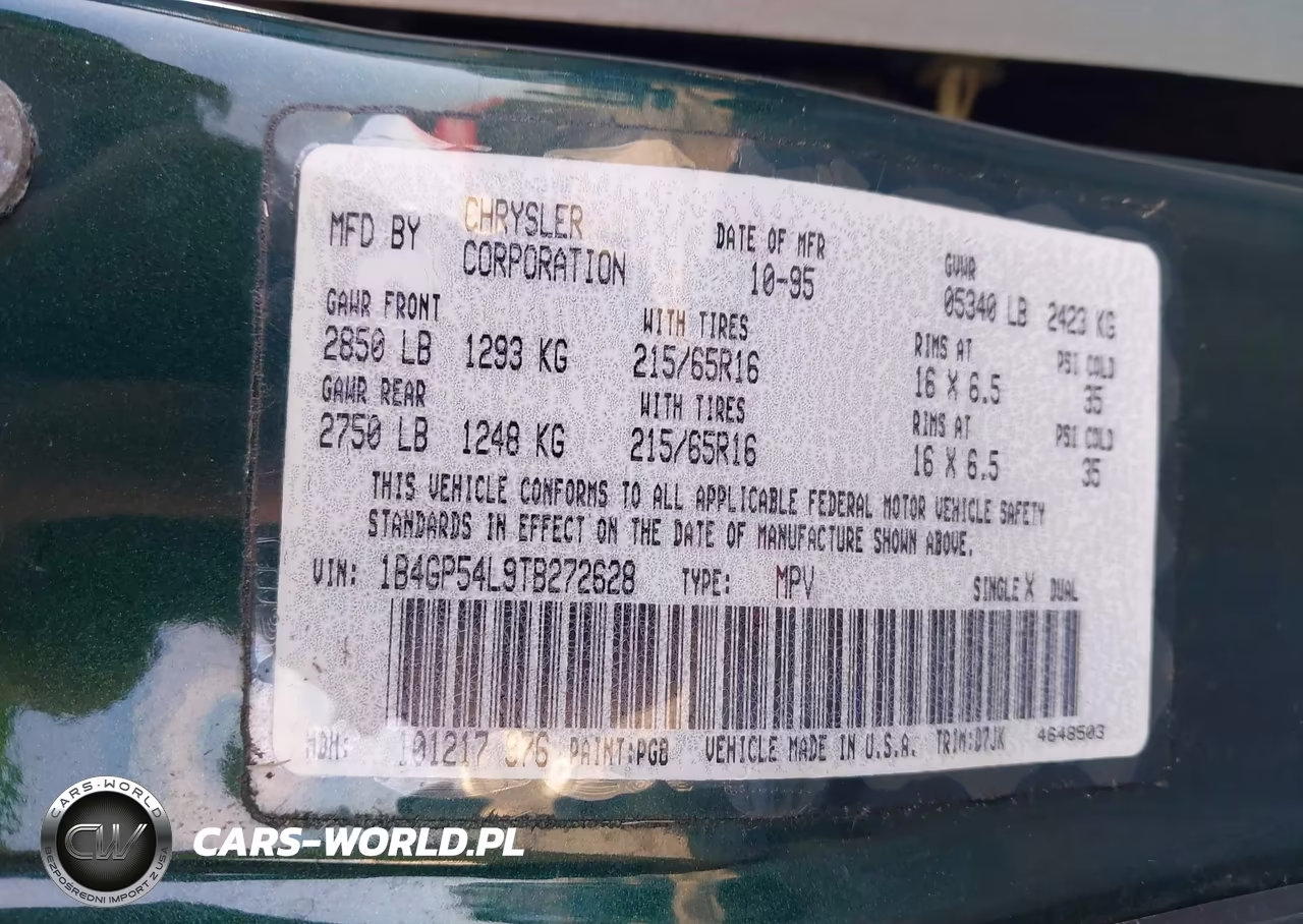 1996 Dodge Grand Caravan Le-Es VIN:1B4GP54L9TB272628 - 9