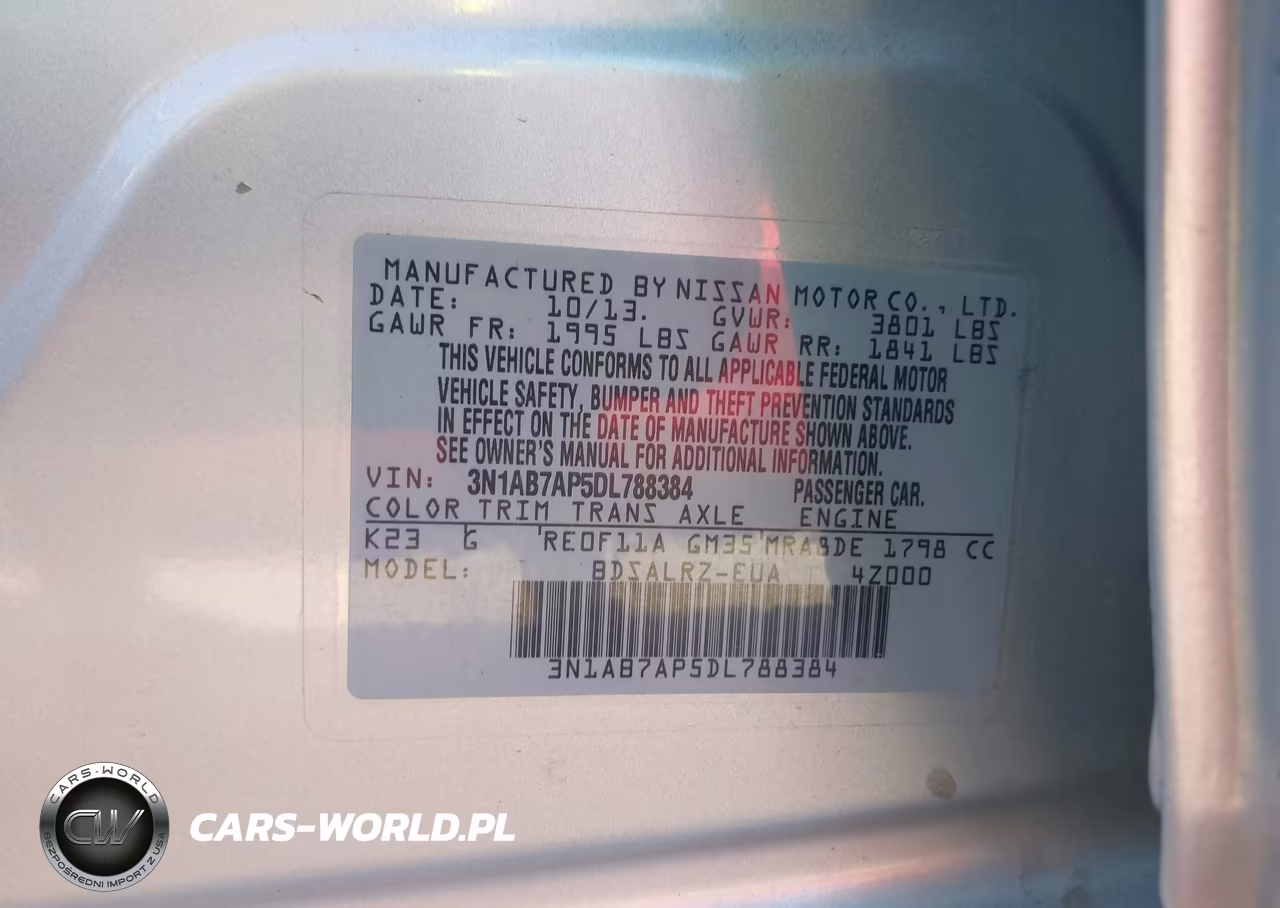 2013 Nissan Sentra Sr VIN:3N1AB7AP5DL788384 - 9