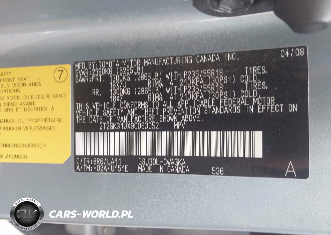 2009 Lexus Rx 350 VIN:2T2GK31UX9C063052 - 9