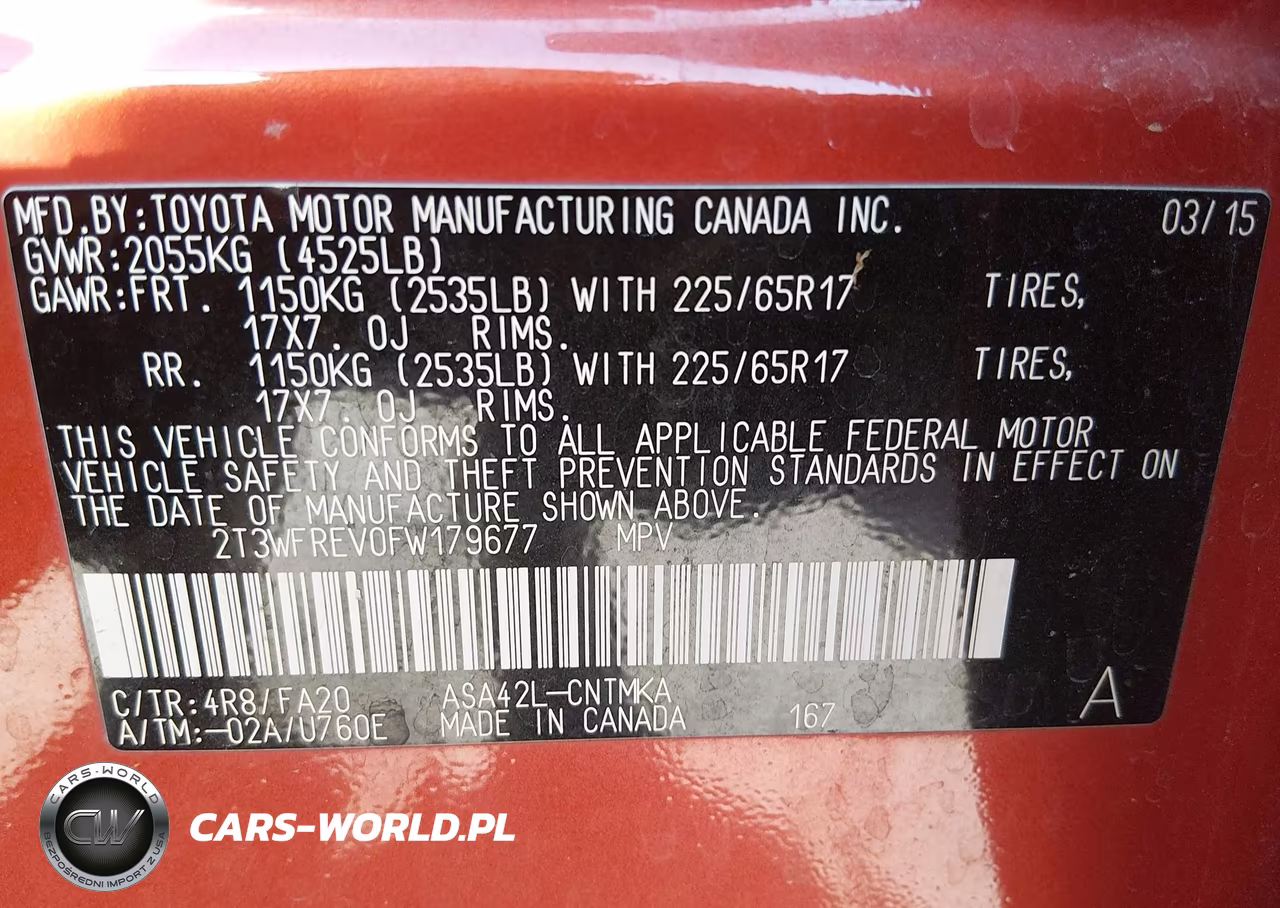 2015 Toyota Rav4 Xle VIN:2T3WFREV0FW179677 - 9