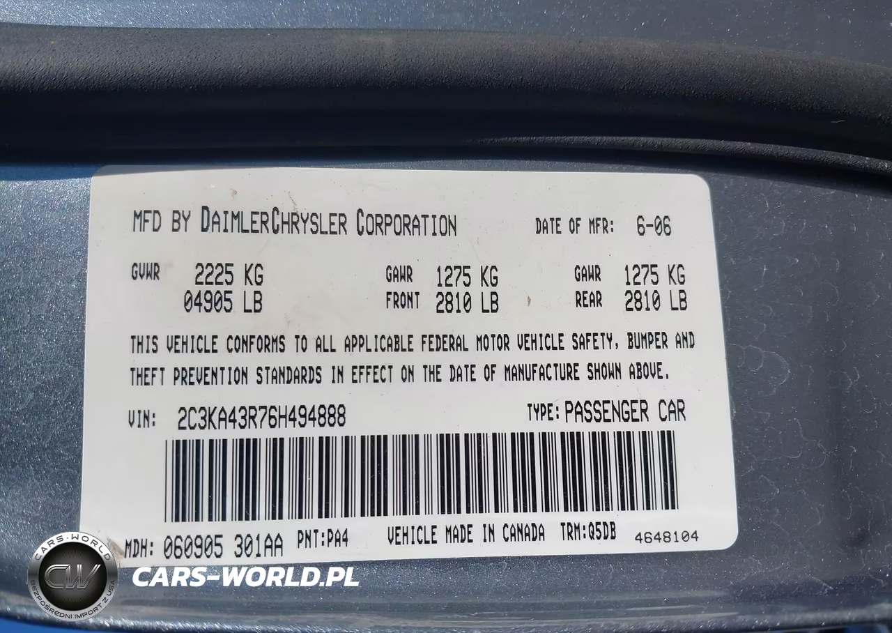 2006 Chrysler 300 VIN:2C3KA43R76H494888 - 9