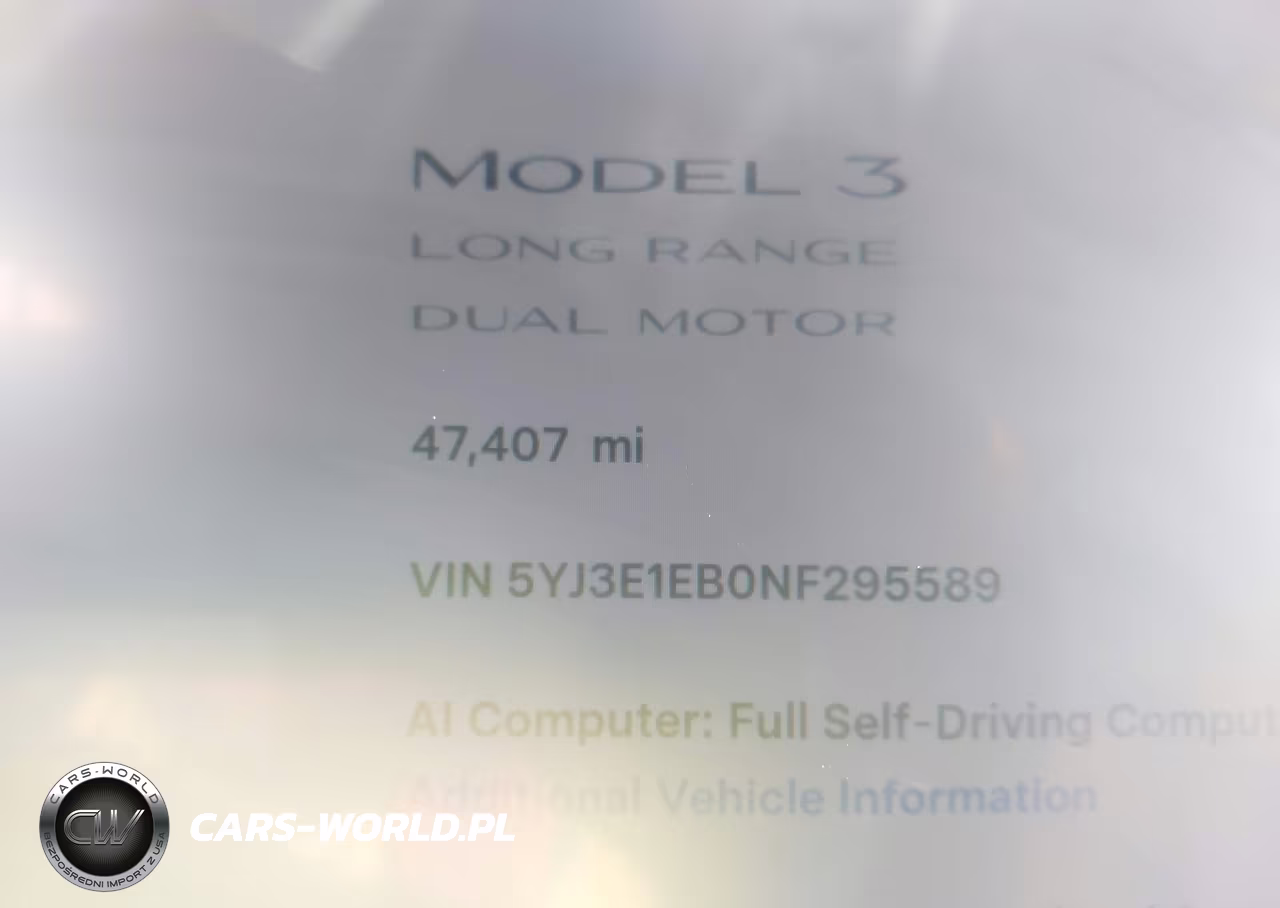 2022 Tesla Model 3 Long Range Dual Motor All-Wheel Drive VIN:5YJ3E1EB0NF295589 - 15
