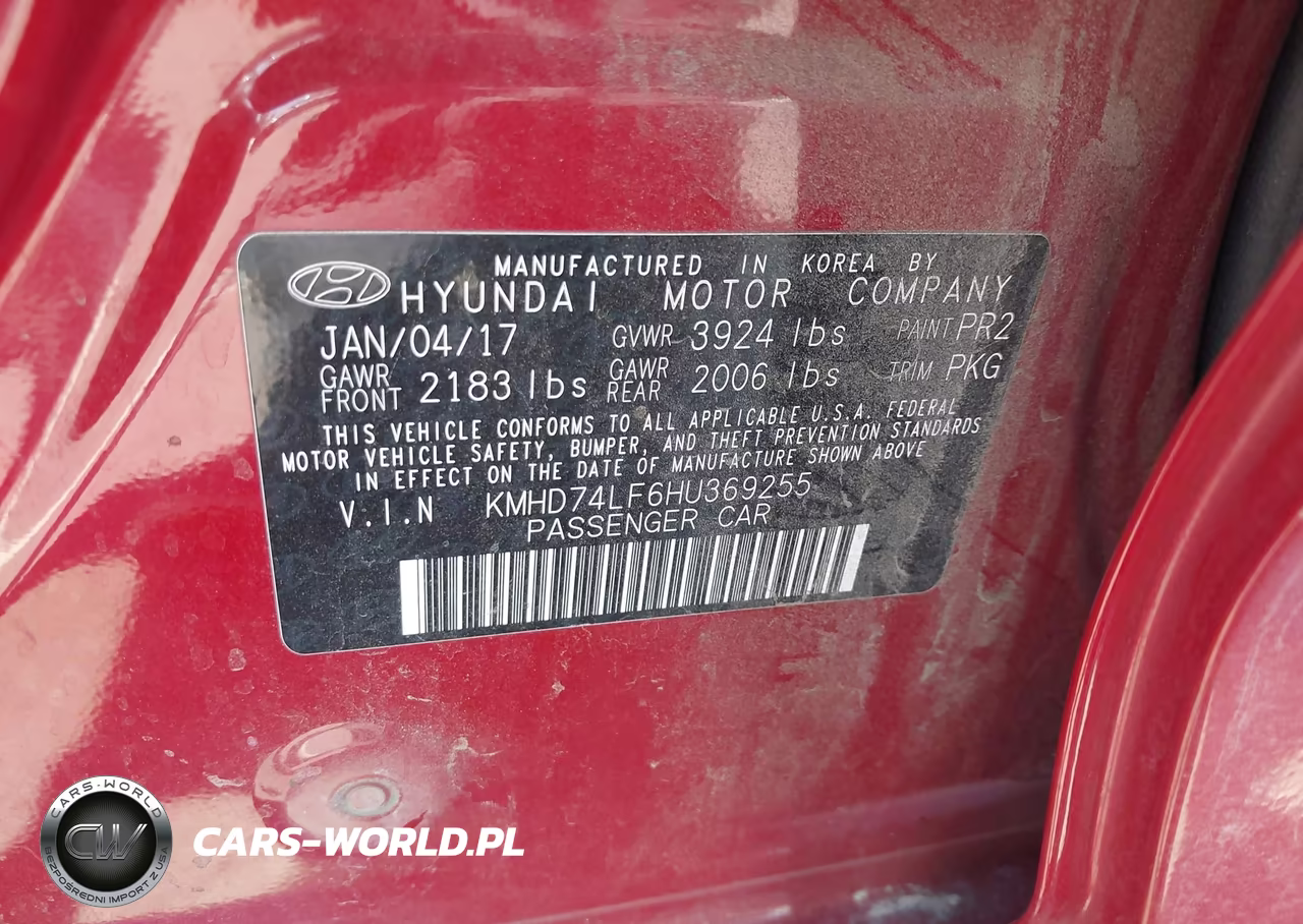 2017 Hyundai Elantra Se VIN:KMHD74LF6HU369255 - 9