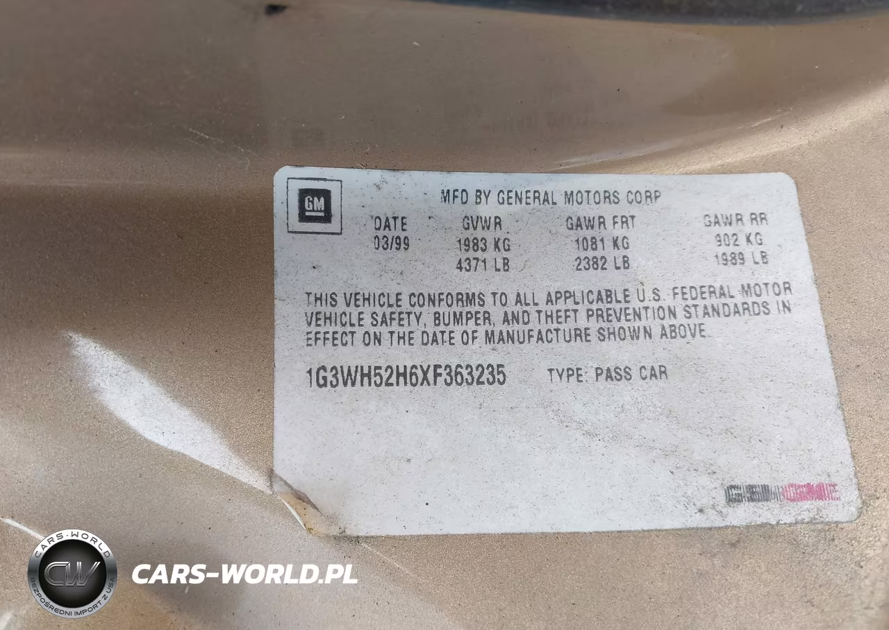 1999 Oldsmobile Intrigue Gx VIN:1G3WH52H6XF363235 - 9